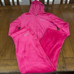Vintage Y2K Juicy Couture Velour Tracksuit Women's Large Set Pink Jacket Pants